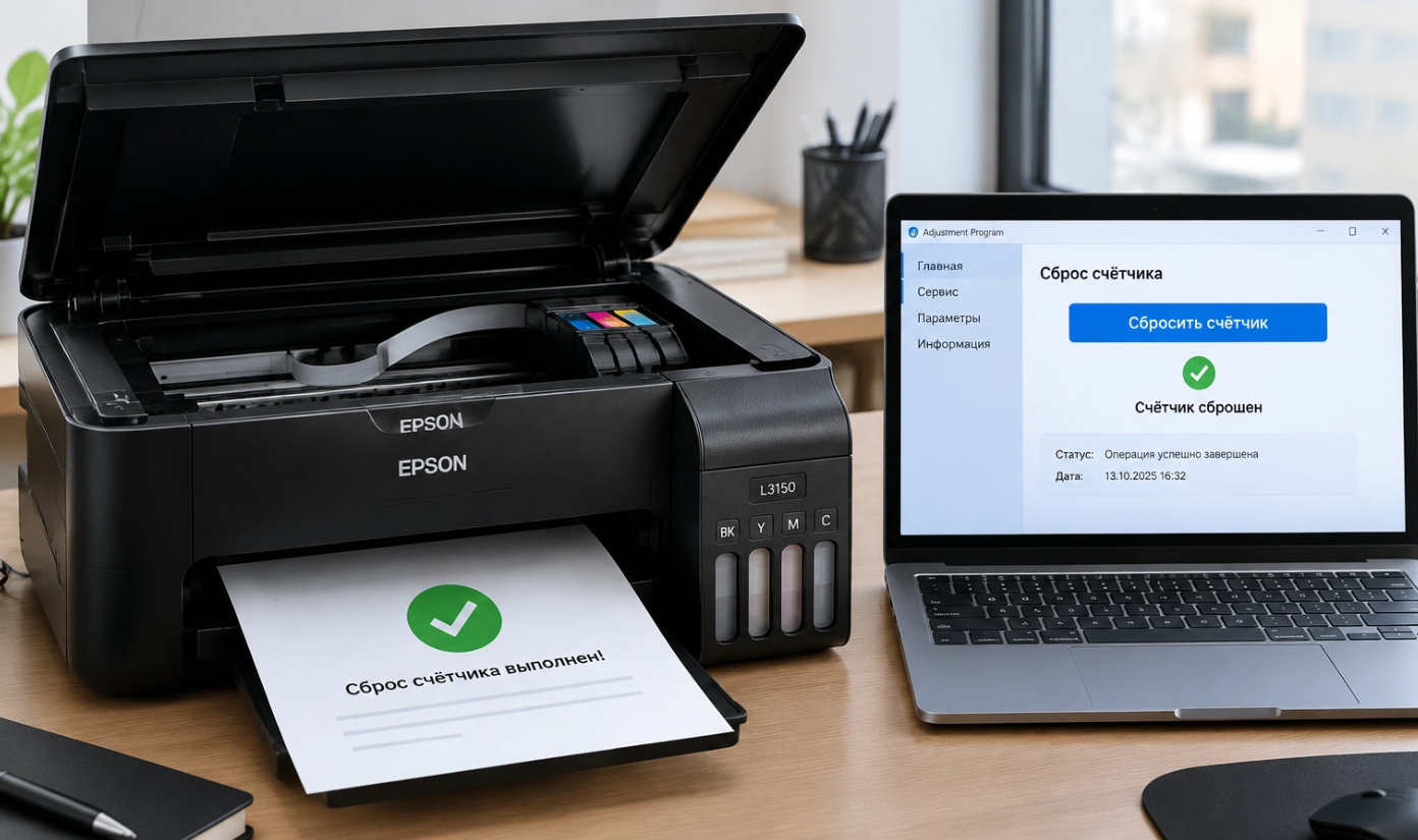 как убрать ошибку памперса на принтерах Epson
